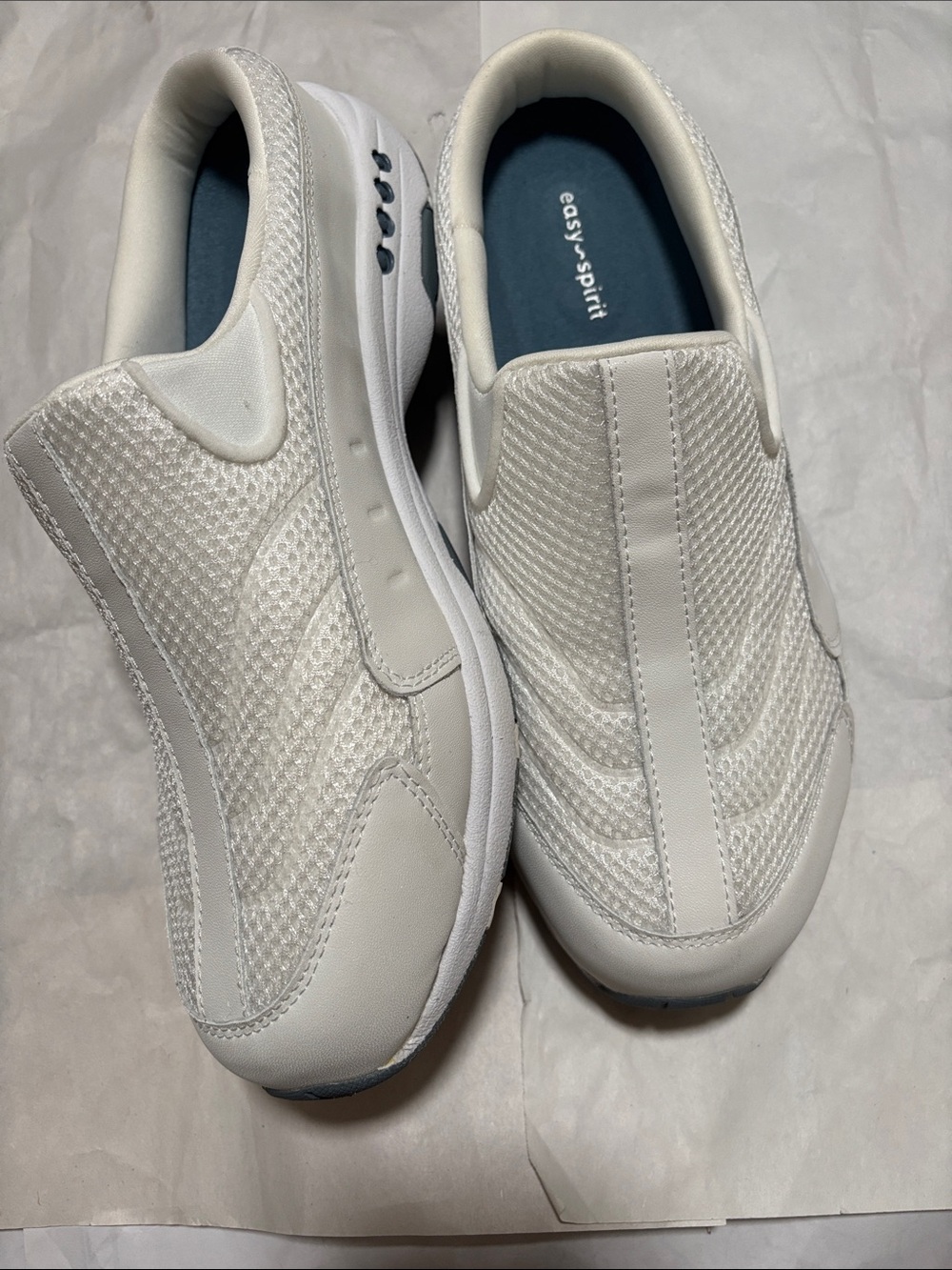 Easy Spirit White Mesh Slip-On Comfort Loafers